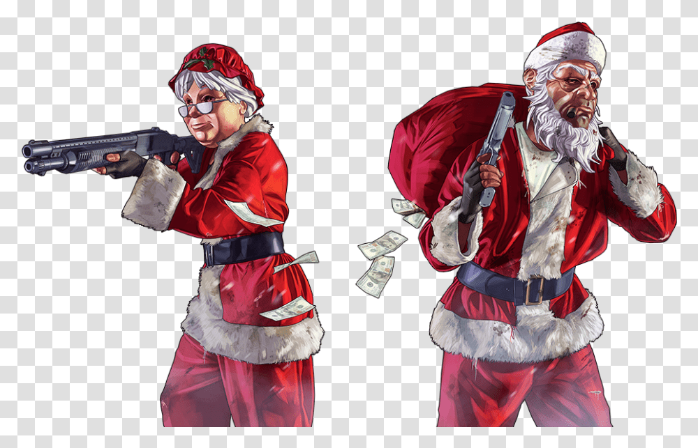 Gta 5 Merry Christmas, Person, Human, Costume, Money Transparent Png