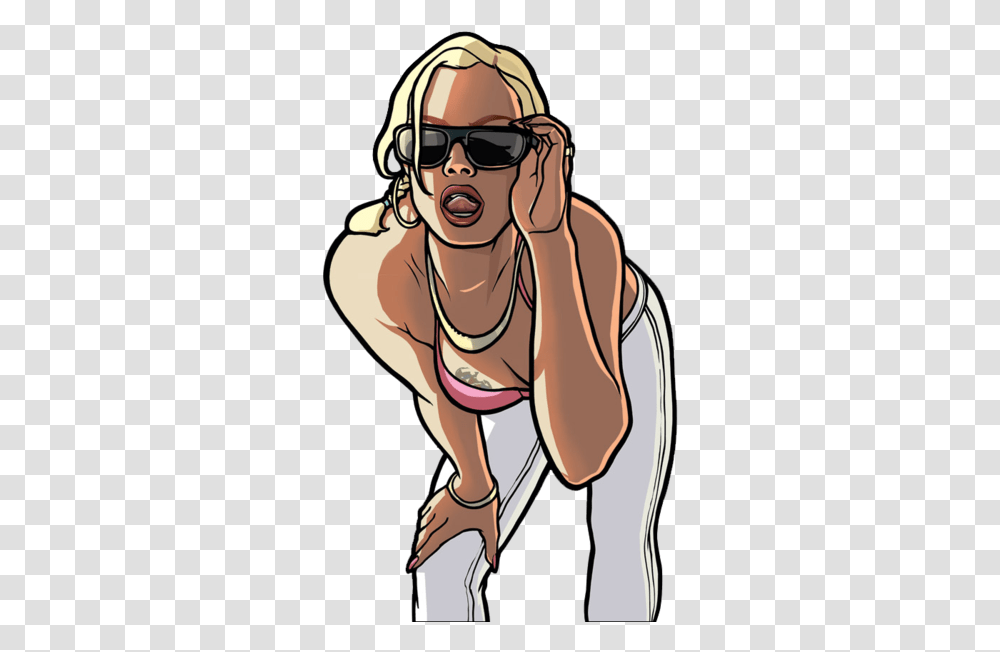 Gta Character 5 Gta San Andreas Girl, Sunglasses, Accessories, Person, Face Transparent Png