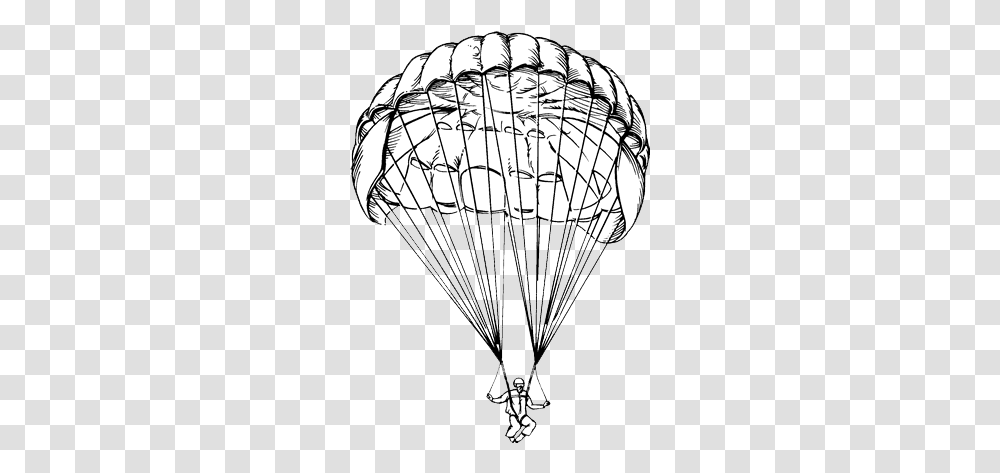 Gta Parachute Clipart Parachute Line Drawing, Lamp, Person, Human, Chandelier Transparent Png