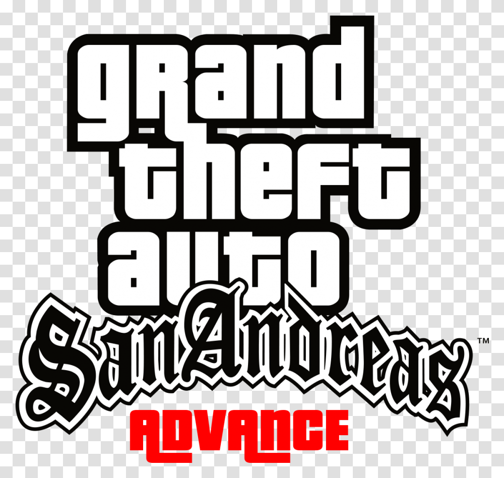 Gta San Andreas Advance Logo Image Gta San Andreas Logo, Text, Grand Theft Auto, Label Transparent Png