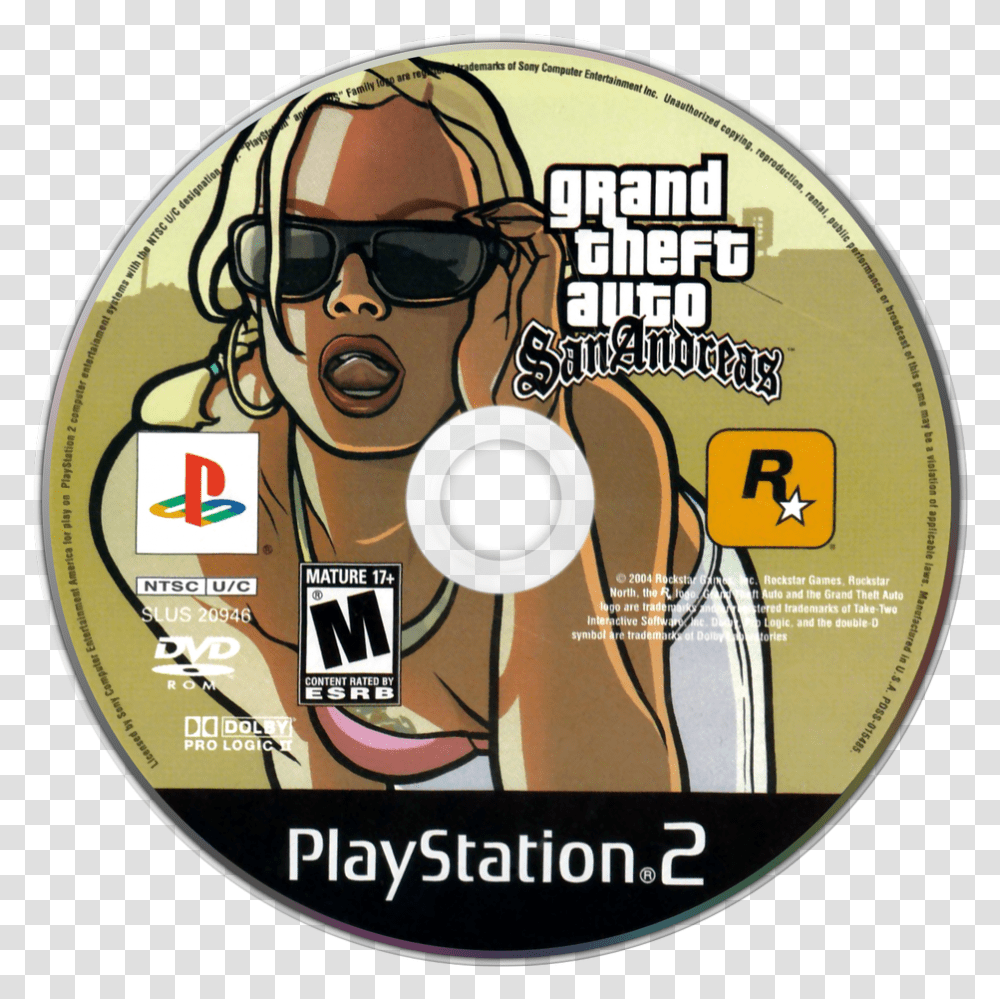 Gta San Andreas Ps2 Disc, Disk, Sunglasses, Accessories, Accessory Transparent Png