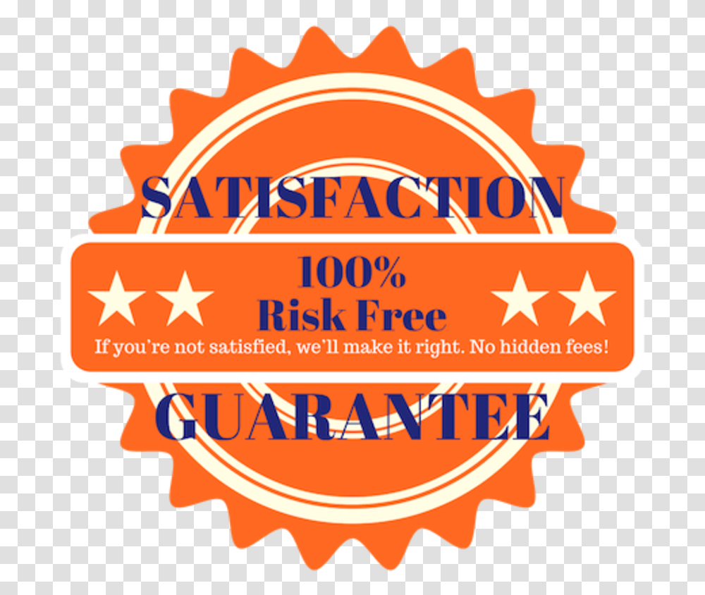 Guarantee 100 Risk Free Service Circle, Logo, Label Transparent Png