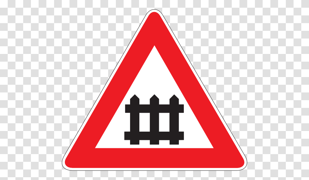 Guarded Railroad Crossing Clip Art, Sign, Road Sign, Triangle Transparent Png