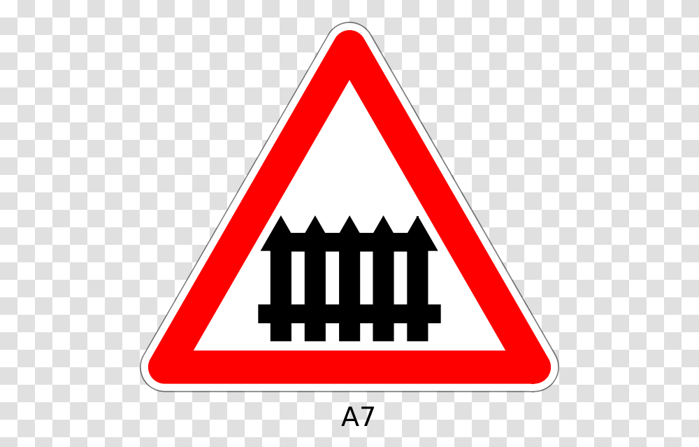 Guarded Railroad Crossing Sign Railway Crossing Road Sign, Stopsign, Triangle Transparent Png