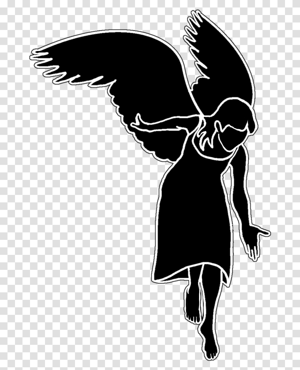 Guardian Angel Guardian Angel Clip Art Angel, Stencil, Silhouette, Person, Human Transparent Png