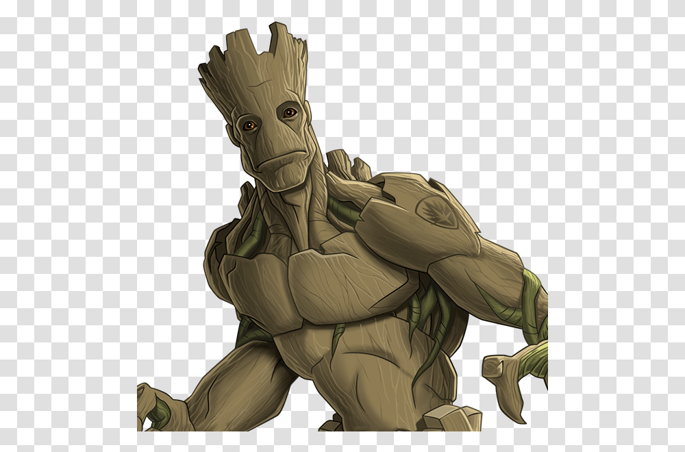 Guardians Of The Galaxy Cartoon Groot Download, Statue, Sculpture, Person, Animal Transparent Png