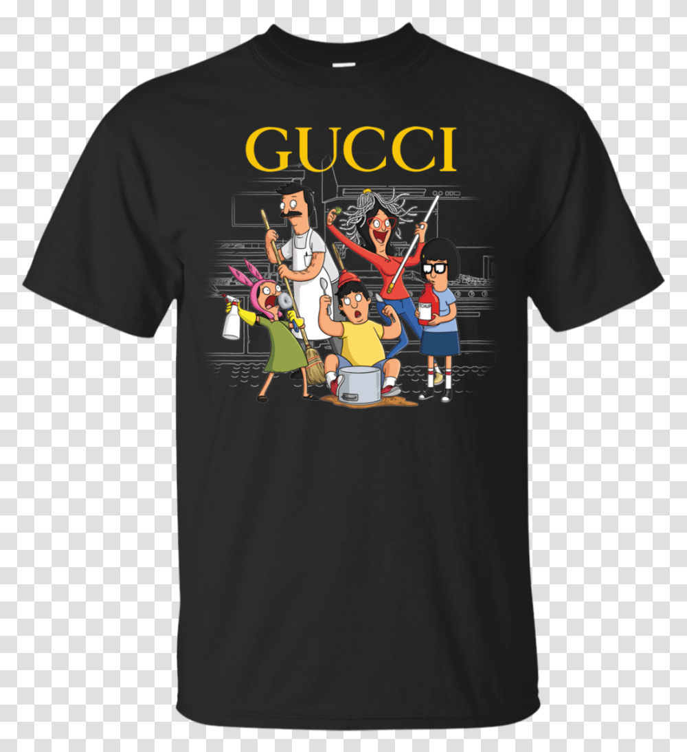 Gucci Bob's Burgers Unisex T Shirt Tank Long Sleeve Gucci Logo Shirt, Apparel, Person, Human Transparent Png