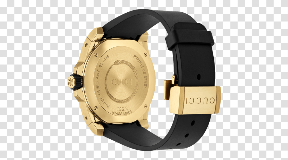 Gucci Dive 45mm Gold Snake Watch Gucci Gold Dive Watch, Wristwatch, Camera, Electronics, Helmet Transparent Png