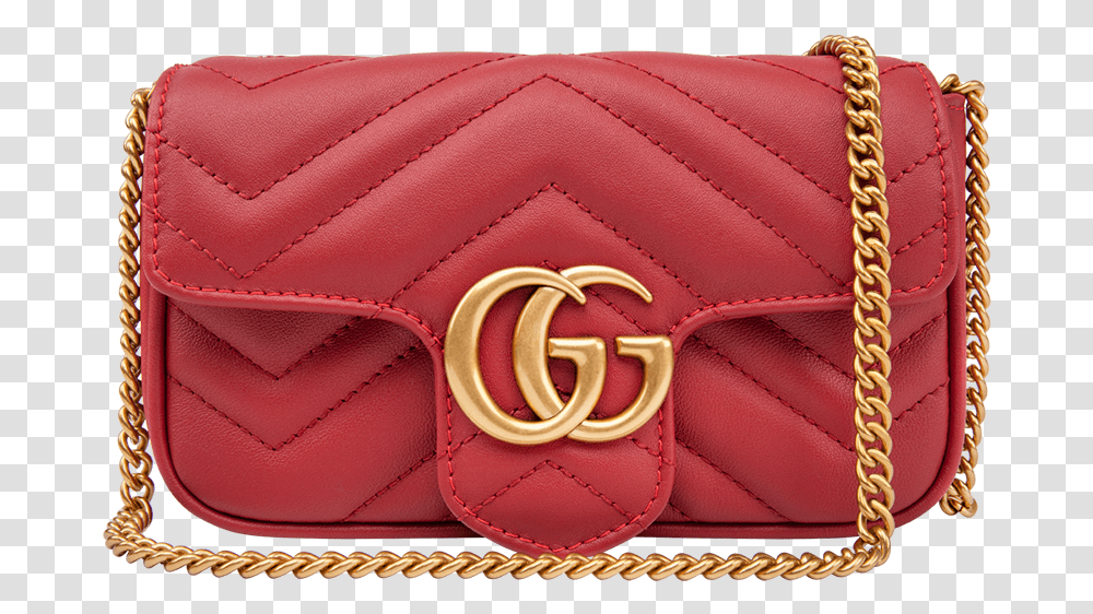 Gucci Gg Marmont Matelass Leather Super Mini Bag Red Shoulder Bag, Apparel, Purse Transparent Png