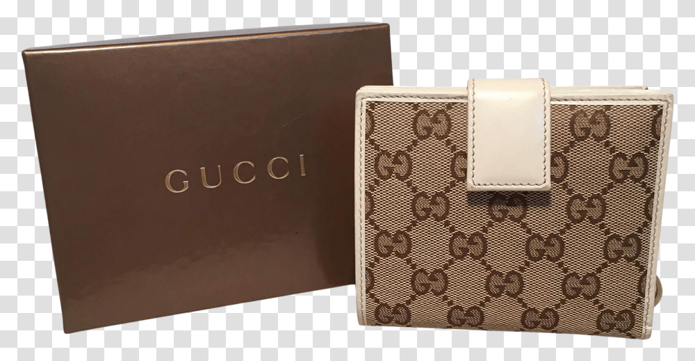 Gucci Gg Monogram And Beige Leather Wallet With Zip Pocket Box Wallet, File Binder, Label, Text, File Folder Transparent Png