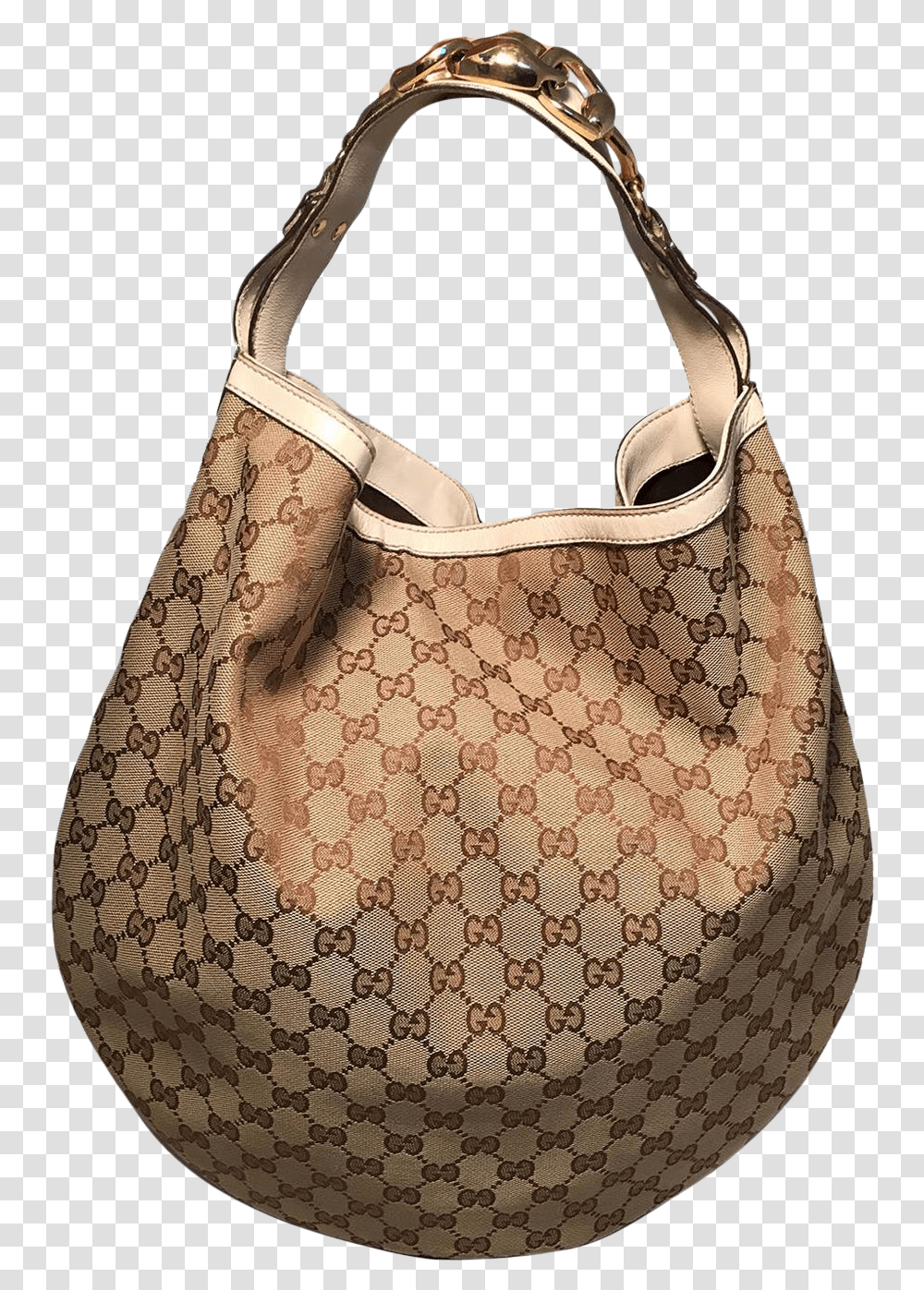 Gucci Gg Monogram Canvas And Beige Leather Hobo Shoulder Bag Gucci Messenger Bag, Rug, Handbag, Accessories, Accessory Transparent Png