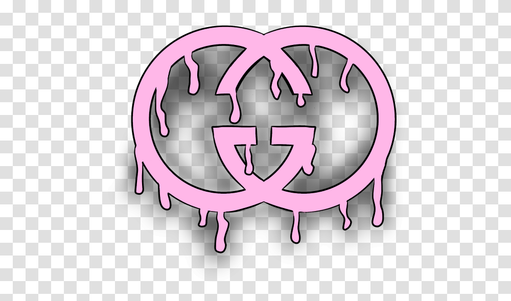 Gucci Guccilogo Drippyeffect Dripping Pink Freetoedit Illustration, Hook, Trademark, Emblem Transparent Png