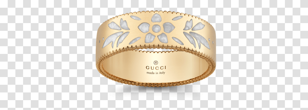 Gucci Icon Blooms Ring Gucci Icon Blooms 18k Yellow Gold White Enamel Ring, Cuff, Bracelet, Jewelry, Accessories Transparent Png