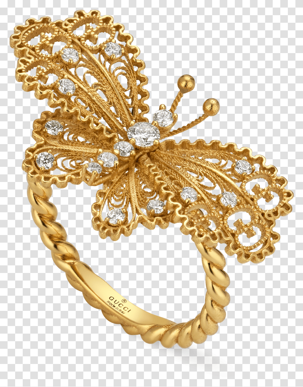 Gucci Le March Des Merveilles Diamond And Yellow Gold Brooch, Accessories, Accessory, Jewelry, Chandelier Transparent Png