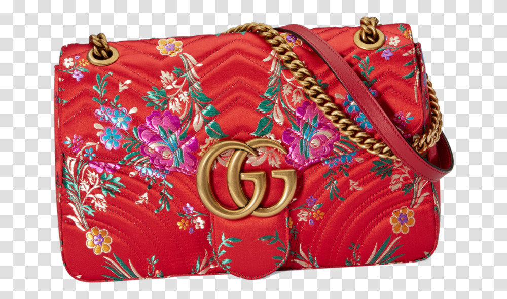 Gucci Red Bag With Flowers, Purse, Handbag, Accessories, Accessory Transparent Png