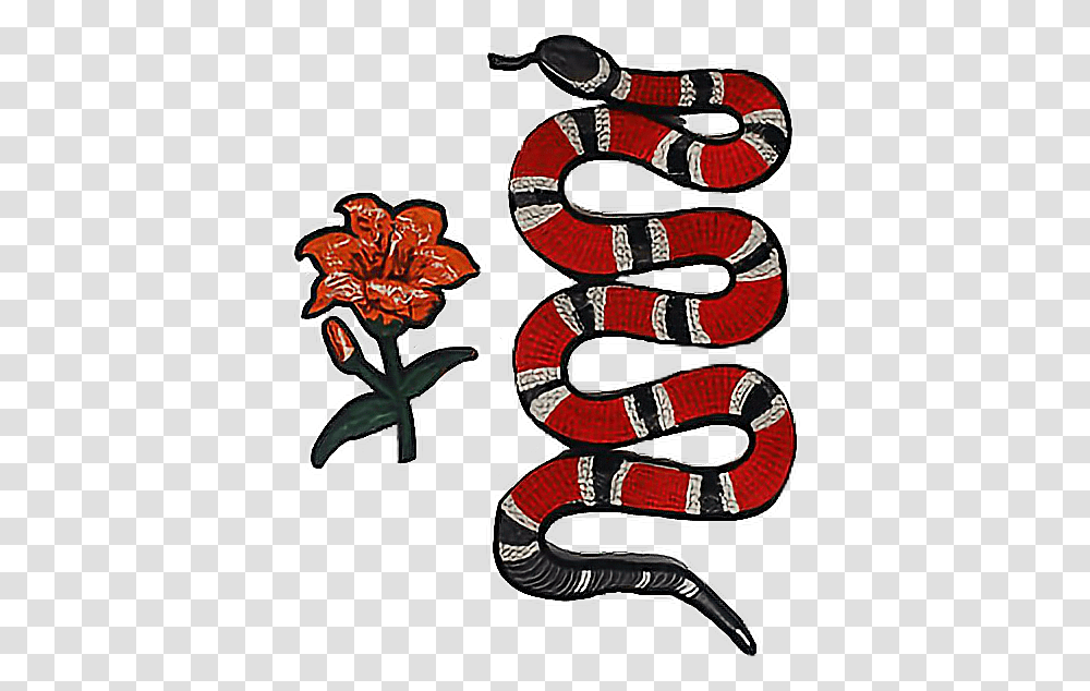 Gucci Ricegum Clout Cloutgang Snake Rose Flower Patch, Reptile, Animal, King Snake Transparent Png