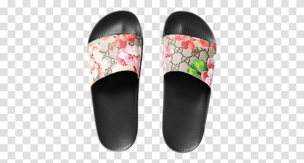 Gucci Slides With Flowers, Apparel, Footwear, Shoe Transparent Png