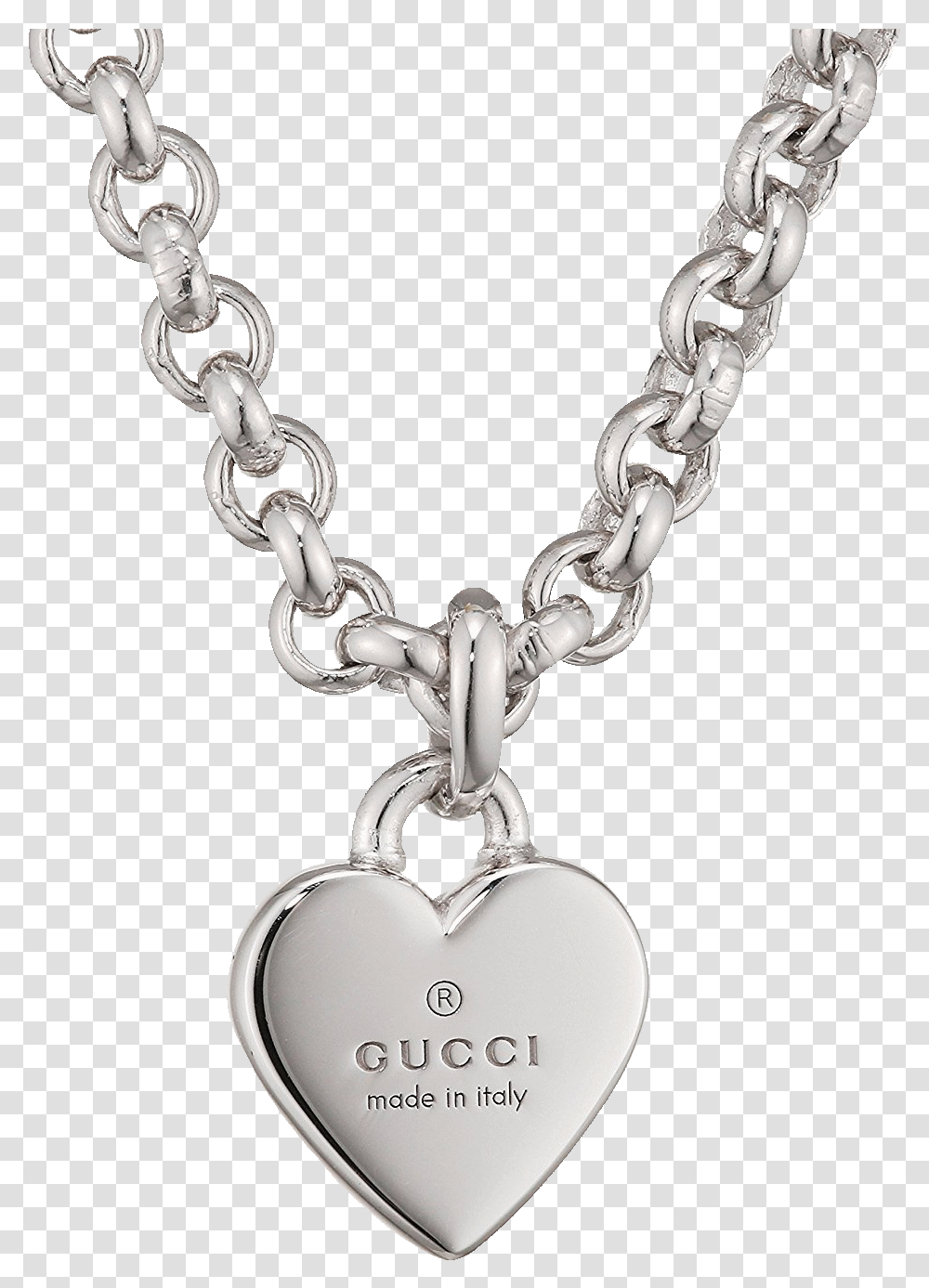 Gucci Trademark Necklace Gucci Sterling Silver Trademark Heart Necklet, Pendant, Chain, Accessories, Accessory Transparent Png