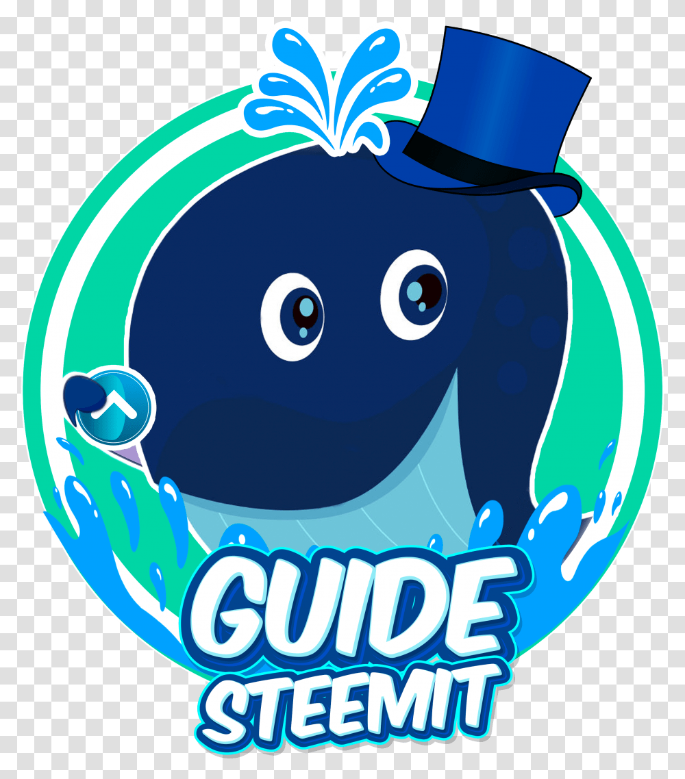 Guide Steemit Whale Con Aleta Y Upvote Blue Whale Cartoon, Logo, Bottle, Astronomy Transparent Png