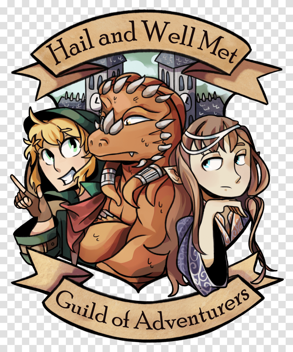 Guild Of Adventurers Hail And Well Met Sharing, Comics, Book, Manga, Person Transparent Png