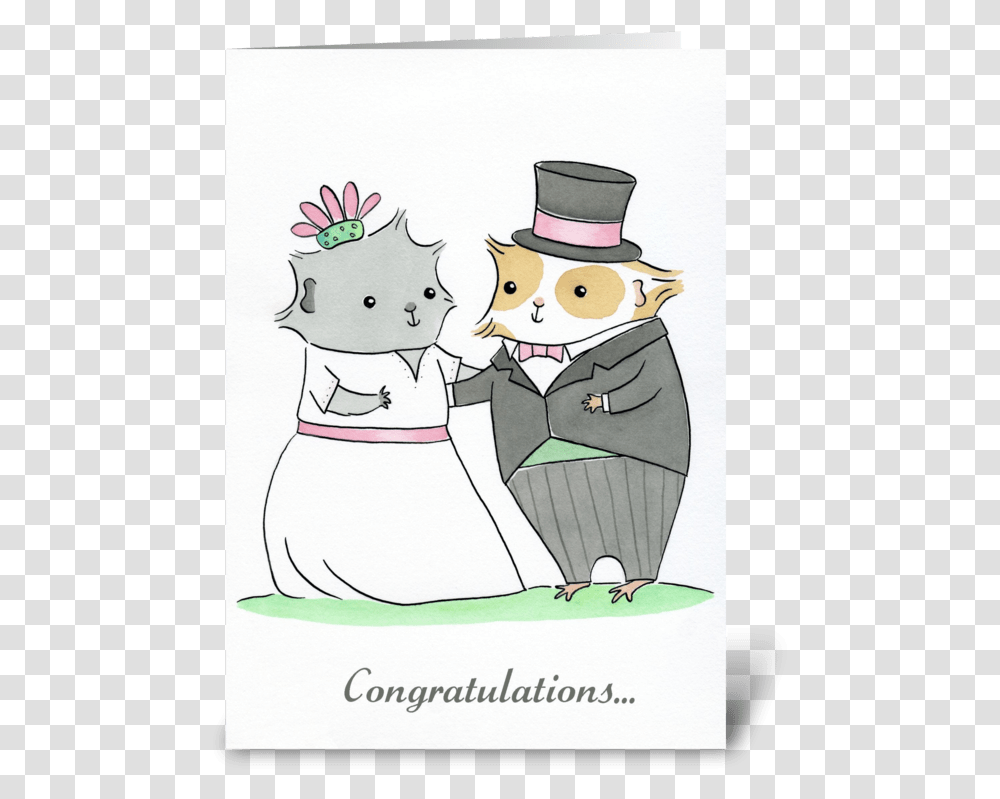 Guinea Pig Wedding Greeting Card Cartoon, Hat, Snowman Transparent Png