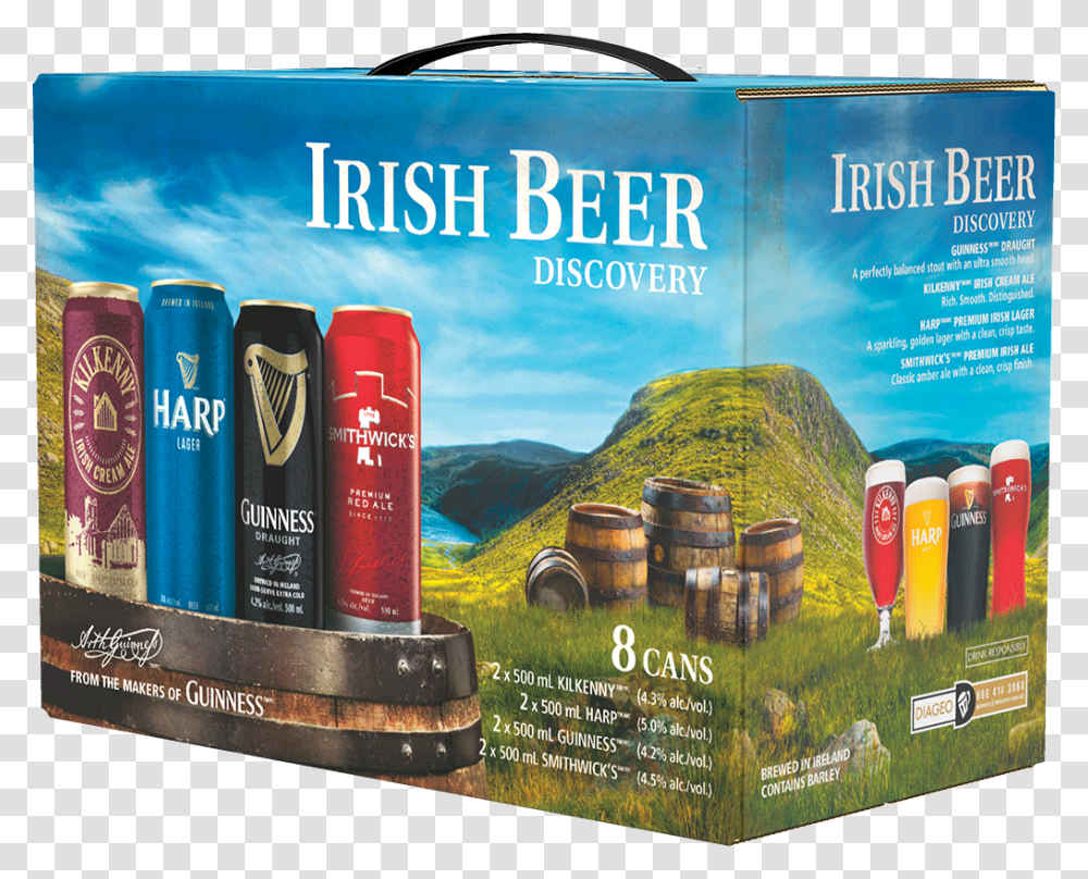 Guinness Irish Beer Discovery Pack Irish Beer Pack, Tin, Barrel, Cylinder Transparent Png