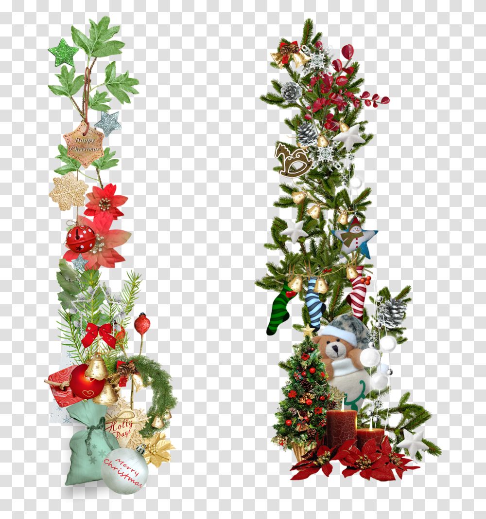 Guirlandes De Noel Christmas Border Design Clipart, Plant, Ornament, Tree, Flower Transparent Png