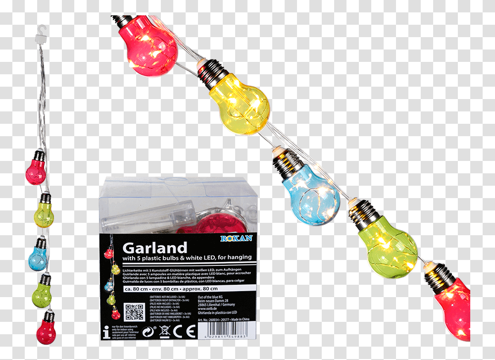 Guirnalda De Luces Con 5 Bombillas De Plstico Multicolor Online Advertising, Light, Lightbulb Transparent Png