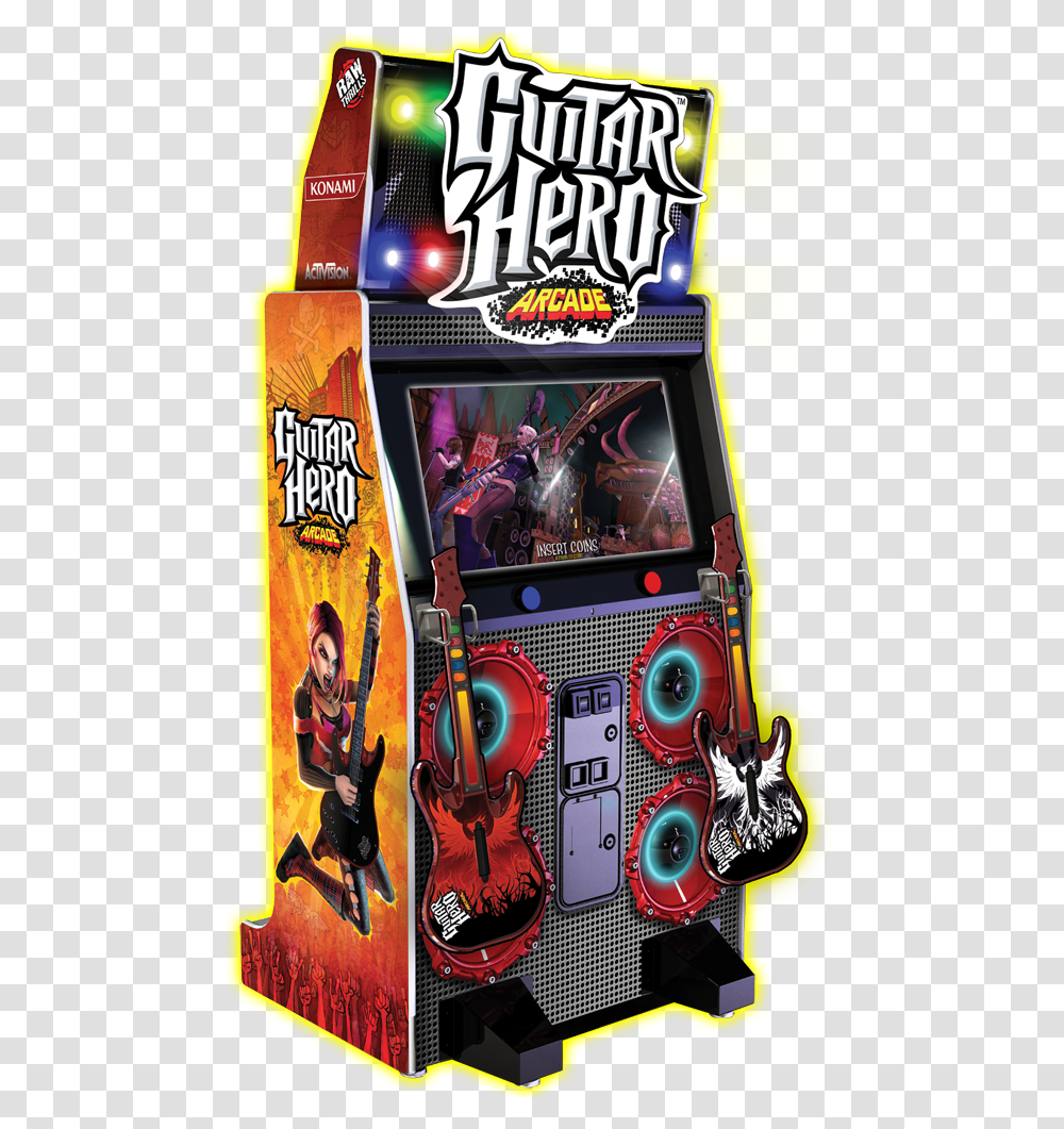 Guitar Arcade Guitar Hero Machine, Arcade Game Machine, Person, Human, Leisure Activities Transparent Png