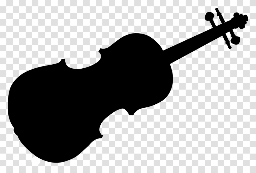 Guitar Clipart Black And White, Silhouette, Musical Instrument, Leisure Activities, Cello Transparent Png