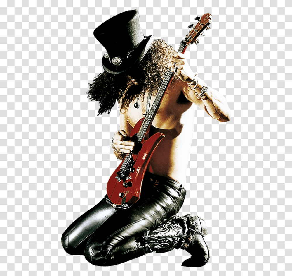 Guitar Hero 3 Xbox 360 Cover Clipart Download Slash Guns N Roses Live, Leisure Activities, Musical Instrument, Person, Human Transparent Png