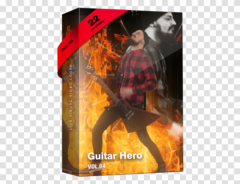Guitar Hero Vj Loops Poster, Leisure Activities, Musical Instrument, Person, Human Transparent Png