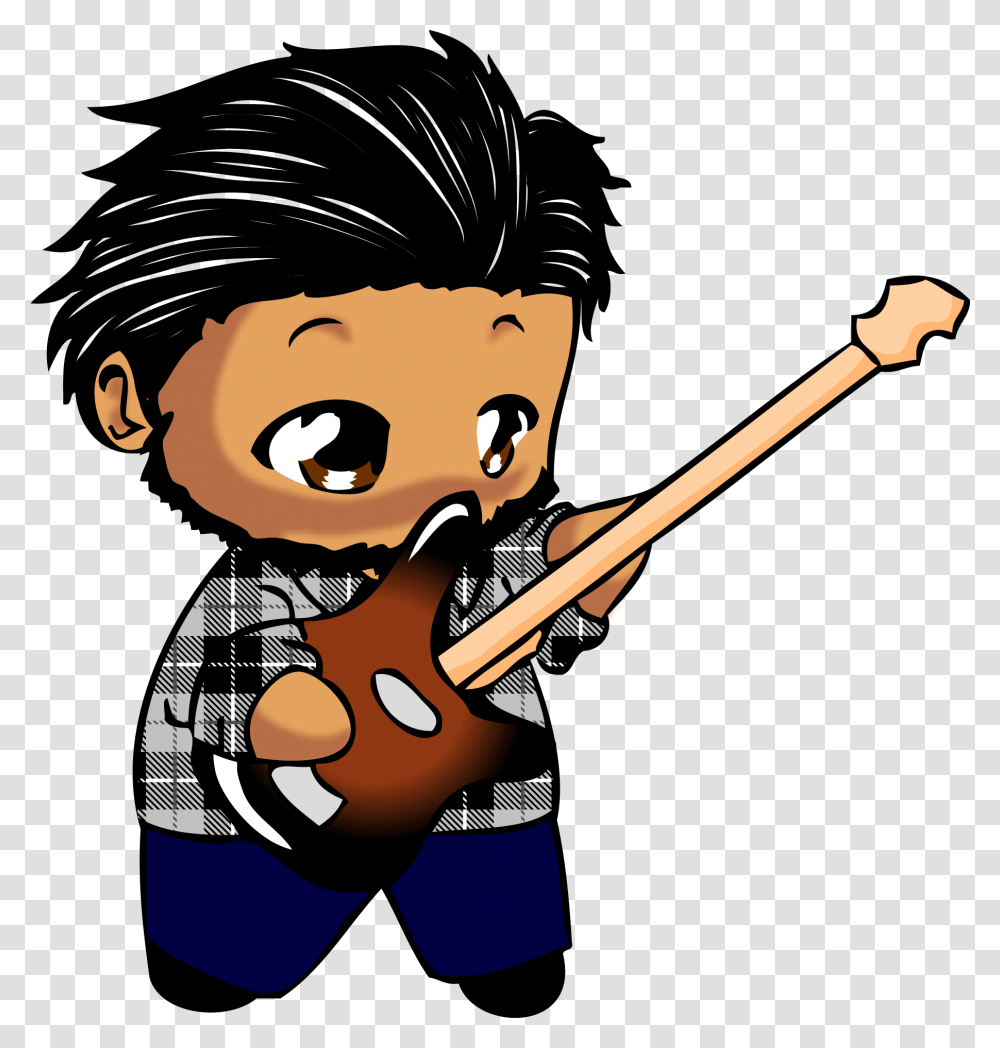 Guitar Holding A Guitar Chibi, Leisure Activities, Musical Instrument, Person, Human Transparent Png