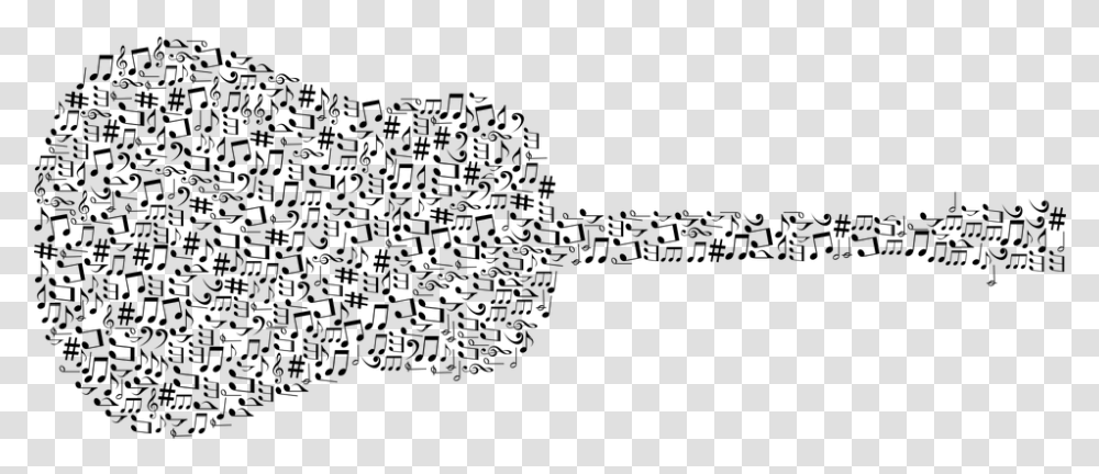 Guitar Made Of Music Notes, Gray, World Of Warcraft Transparent Png