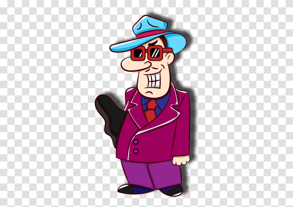 Guitar Mafia Cartoon, Clothing, Person, Baseball Cap, Overcoat Transparent Png