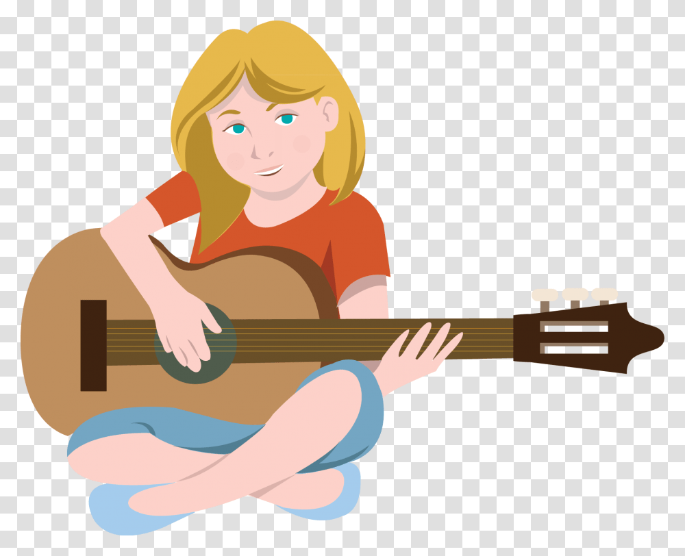 Guitar Player Clipart Art Of Playing Guitar, Leisure Activities, Musical Instrument, Person, Human Transparent Png