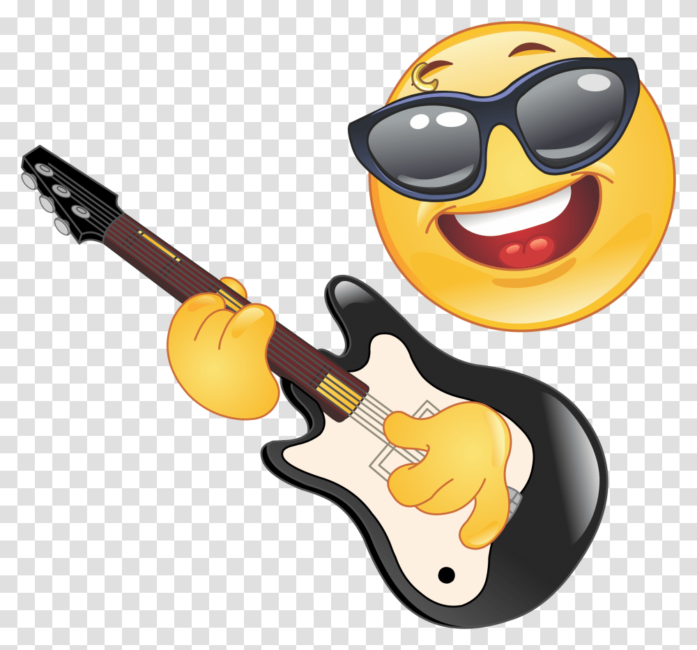 Guitar Player Emoji 25 Decal Rockstar Clipart, Leisure Activities, Sunglasses, Accessories, Accessory Transparent Png