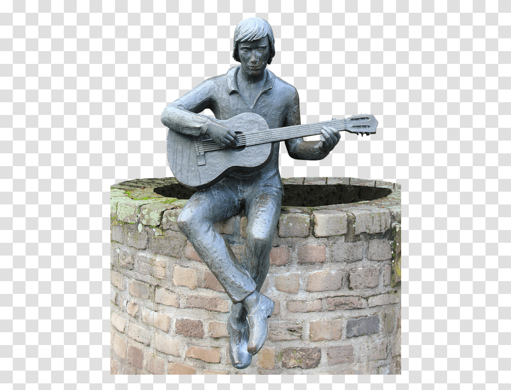 Guitar Player Sculpture Man With Guitar, Leisure Activities, Musical Instrument, Person Transparent Png