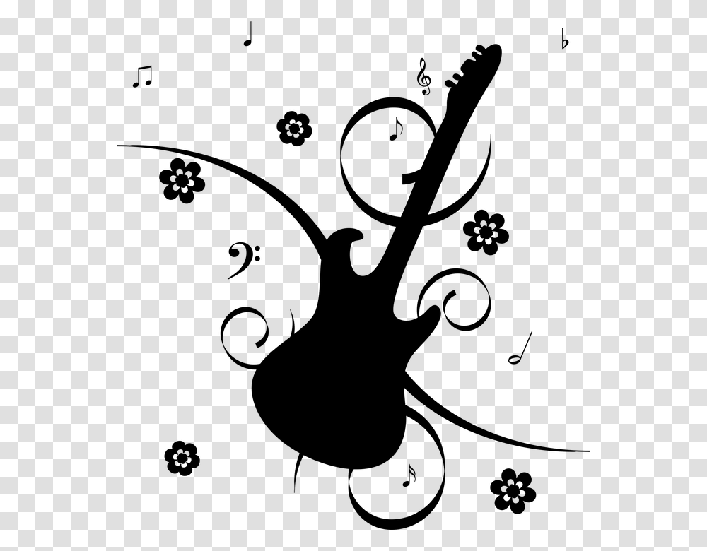 Guitar With Music Notes, Gray, World Of Warcraft Transparent Png