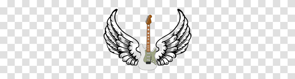 Guitar With Wings Clip Art, Leisure Activities, Musical Instrument, Bass Guitar, Electric Guitar Transparent Png