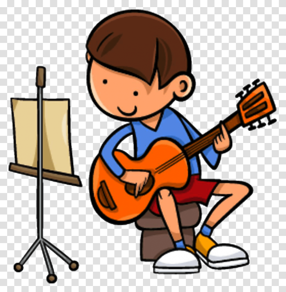 Guitarist Clip Art Boy With Guitar Cartoon, Leisure Activities, Musical Instrument, Musician, Cello Transparent Png