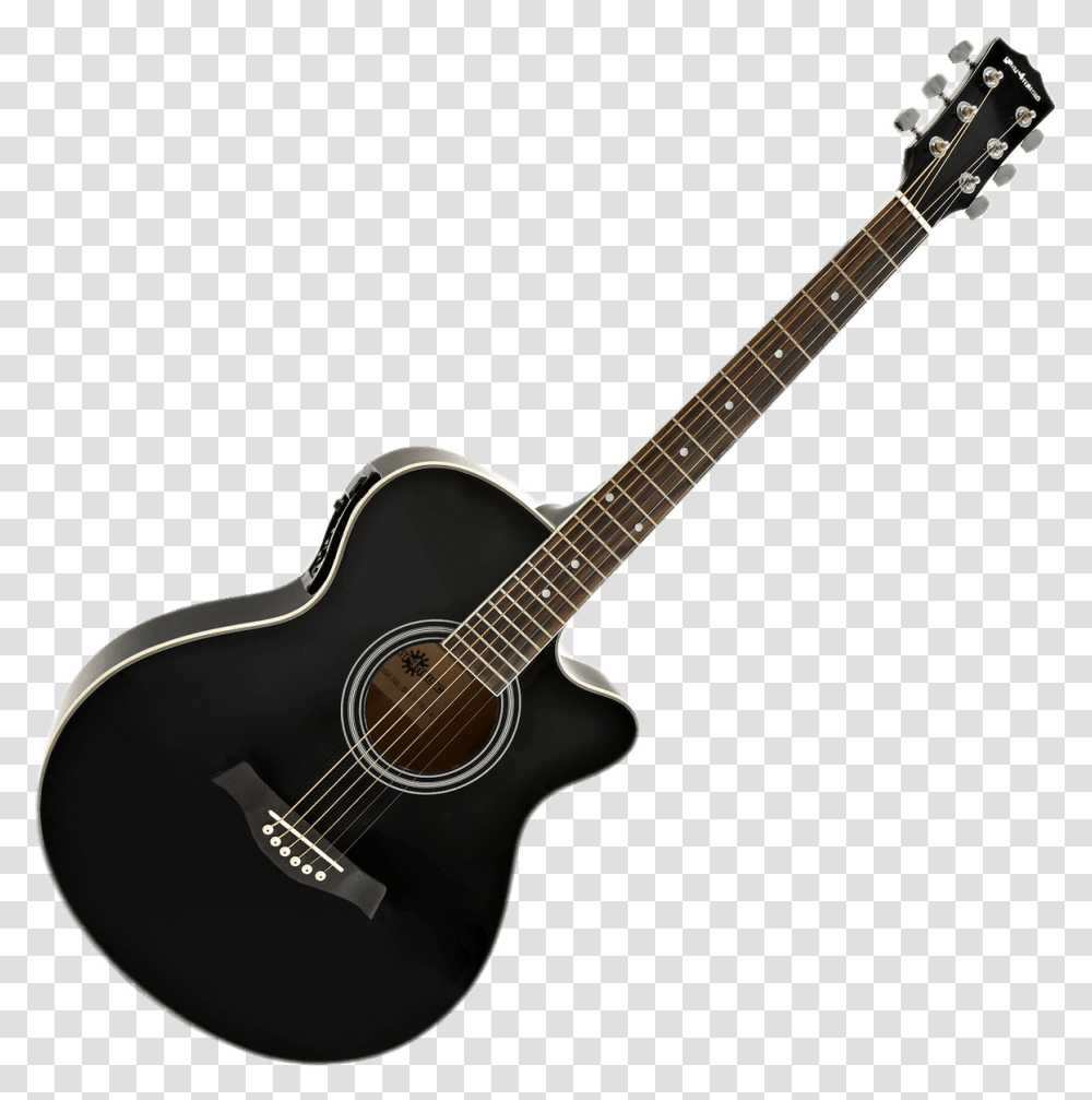 Guitarra Elctrica Acstica Negra Alvarez Black Acoustic Guitar, Leisure Activities, Musical Instrument, Bass Guitar Transparent Png