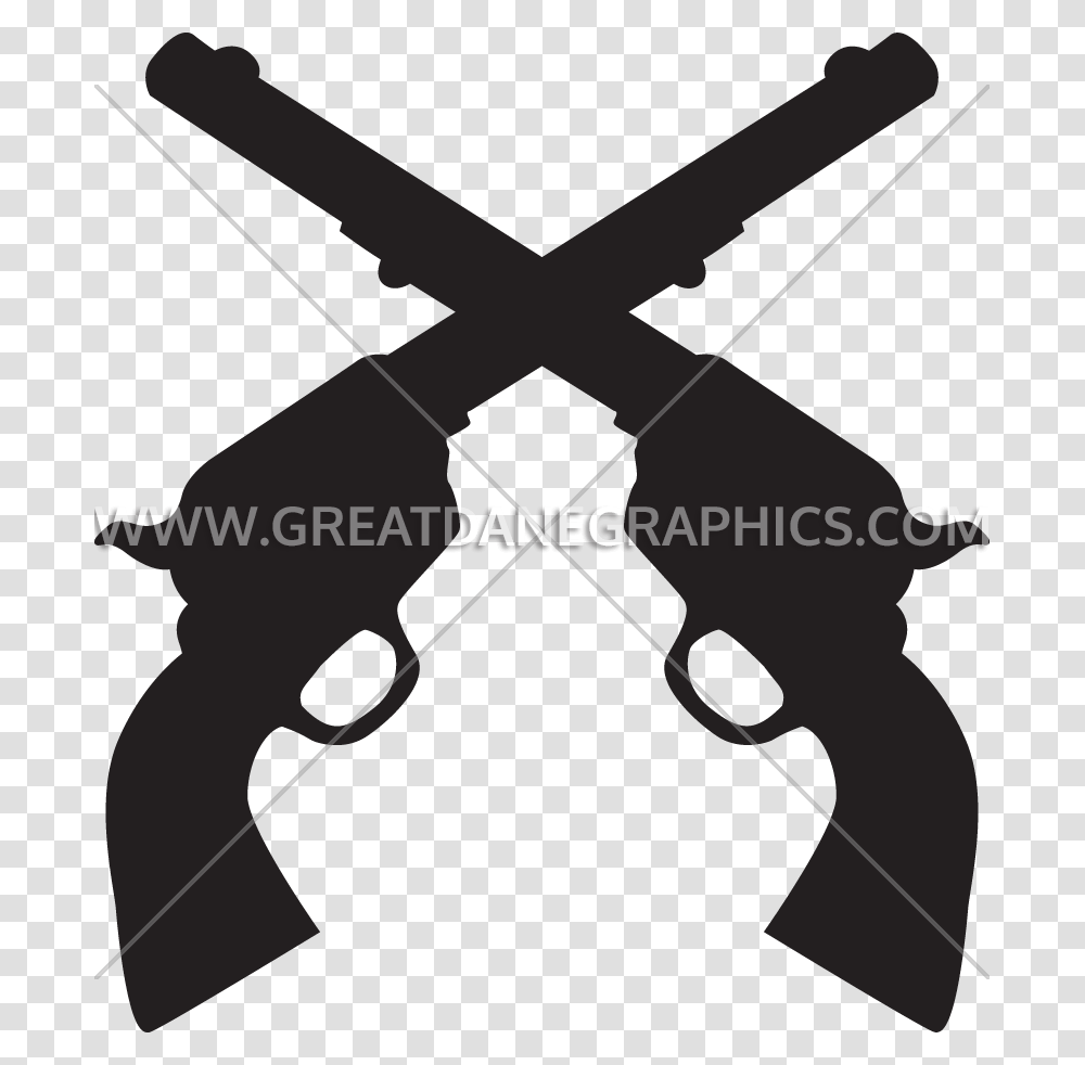 Gun Clipart Six Shooter Six Shooter Silhouette, Weapon, Weaponry, Handgun, Bow Transparent Png