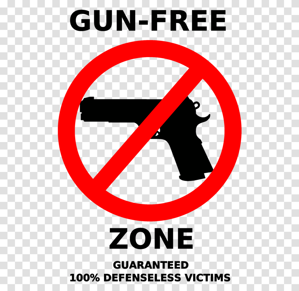 Gun Free Zone Sign, Road Sign, Stopsign Transparent Png