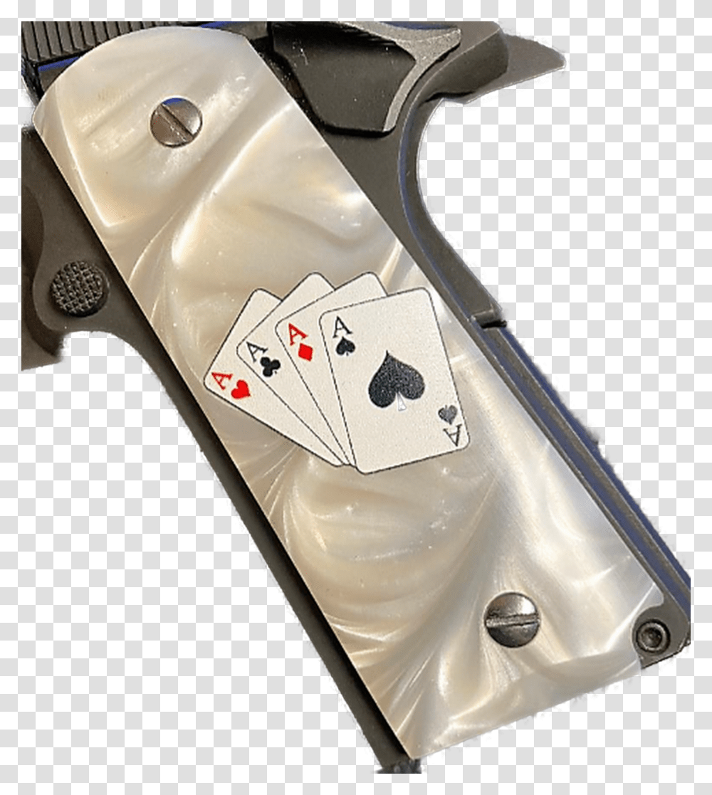 Gun Grips Acrylic Pearl White W4 Aces In Color, Game, Gambling Transparent Png