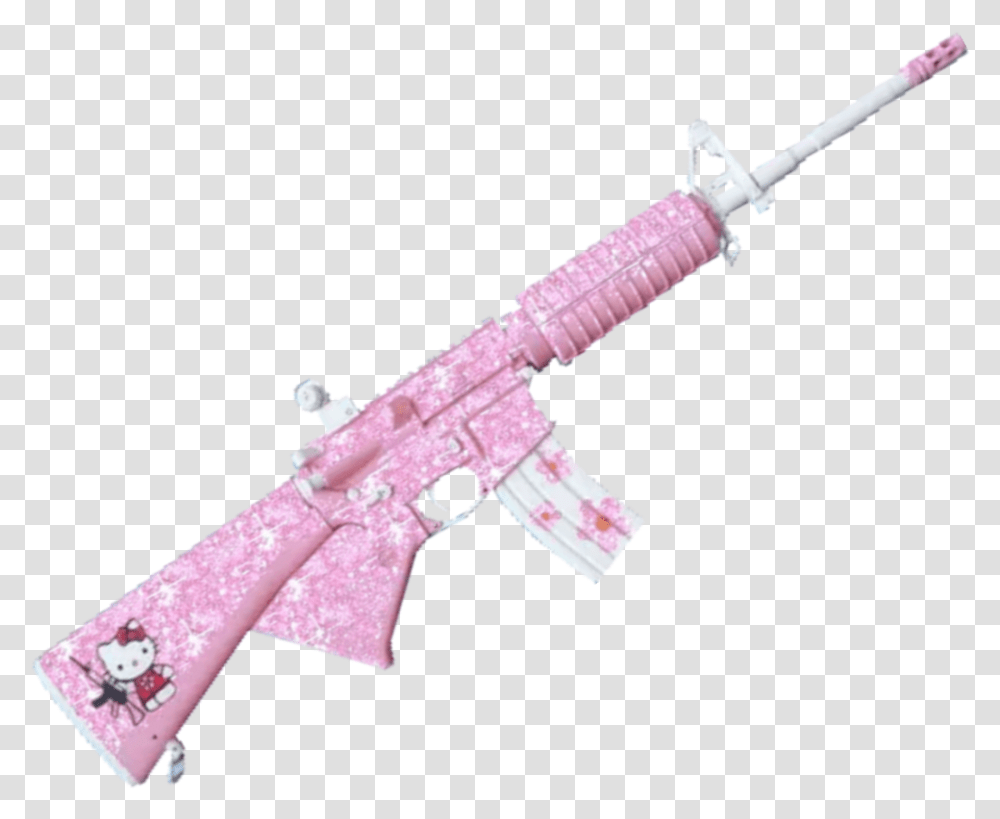 Gun Hellokitty Y2k Pink Barbie Barbiegirl Barbiedoll Assault Rifle, Toy, Weapon, Weaponry, Water Gun Transparent Png
