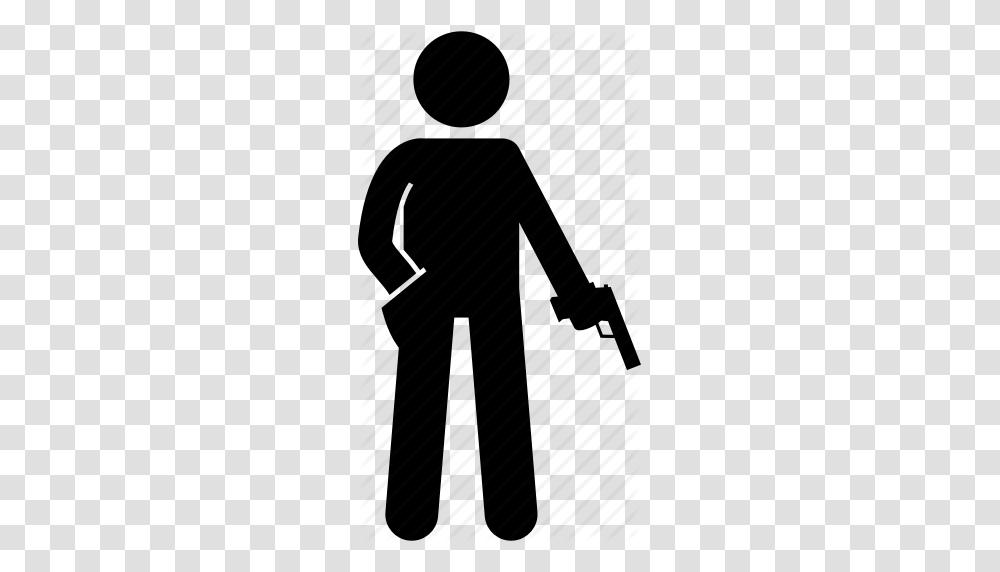 Gun Hit Man Hitman Killer Man Person Icon, Piano, Leisure Activities, Musical Instrument, Silhouette Transparent Png