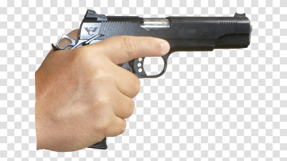 Gun In Hand Image Gun In Hand, Weapon, Weaponry, Person, Human Transparent Png