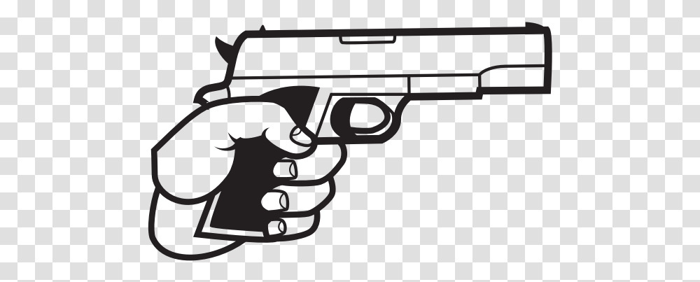 Gun In Hand Silhouette Cartoon Hand Holding Gun, Weapon, Weaponry, Handgun Transparent Png