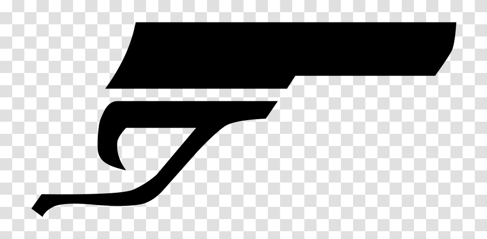Gun Logo Photo, Silhouette, White, Arrow Transparent Png